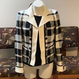 Ellen Tracy plaid jacket size 2 New 100%cotton